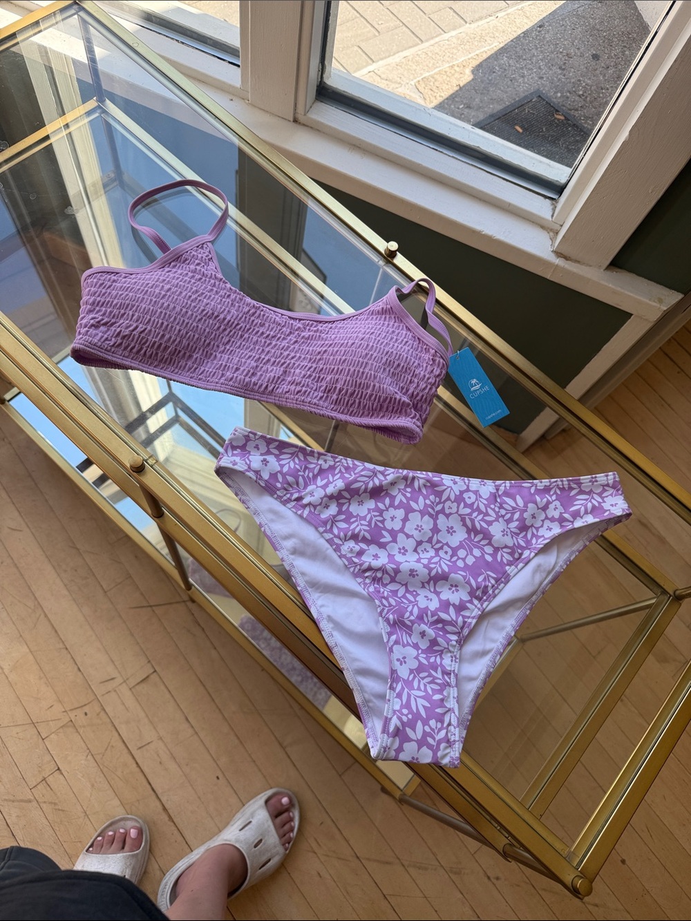 Cupshe Lavender Floral Two-Piece Bikini